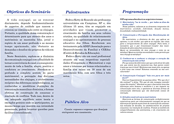 Folder do I Seminário, verso