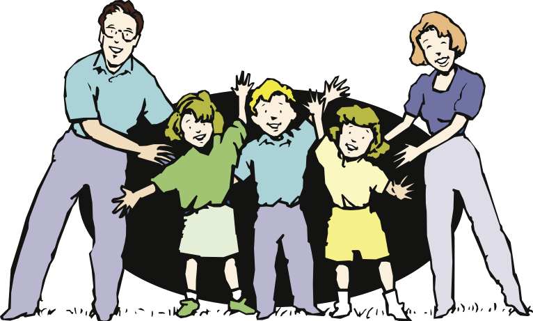 Ilustração de uma família, do logo Alegrias e Desafios